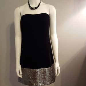 Badgley Mischka Black Velvet Evening Dress